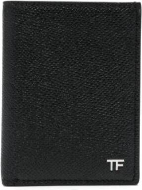 Tom Ford Zwarte portemonnee met klepkaarthouder Zwart Heren