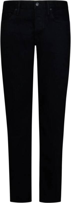 Tom Ford Zwarte Slim Fit Jeans met Bedekte Voorsluiting Zwart Heren