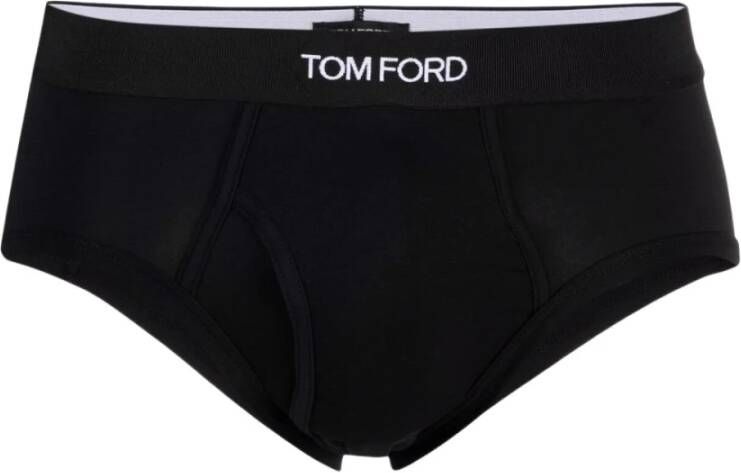 Tom Ford Zwarte Stretch Katoenen Slip Bottoms Zwart Heren