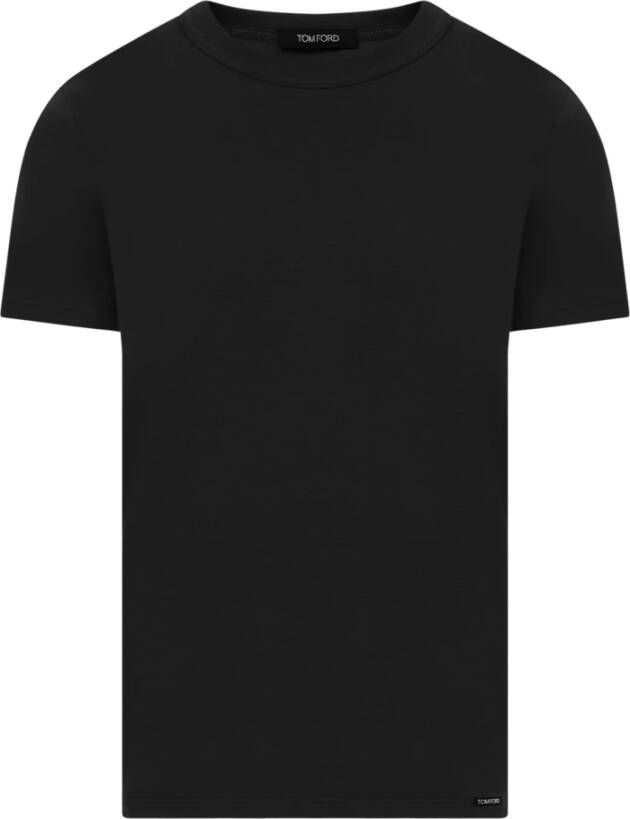 Tom Ford Zwarte Stretch Katoenen T-shirt voor Heren Zwart Heren