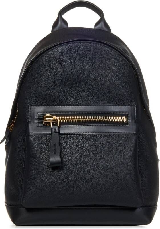 Tom Ford Leren rugzak met ritssluiting Black Heren