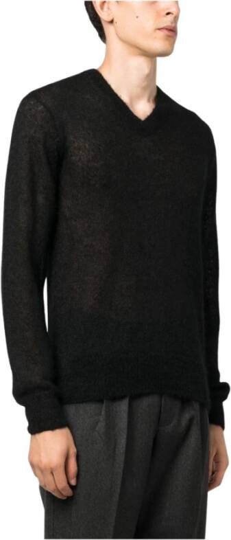 Tom Ford Zwarte V-hals Gebreide Trui Aw23 Zwart Heren