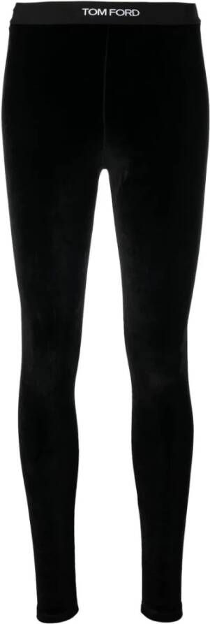 Tom Ford Zwarte Viscose Blend Broek Zwart Dames