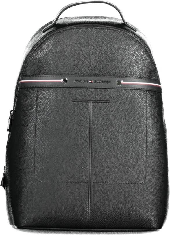 Tommy Hilfiger Zwarte herenrugzak met ritssluiting Black Heren
