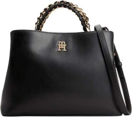 Tommy Hilfiger Zwarte Dameshandtas met Verstelbare Band Black Dames