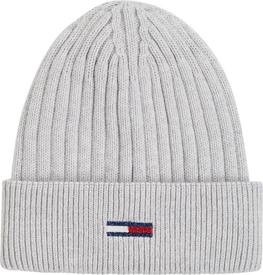 Tommy Jeans Beanie met labelstitching model 'TJW FLAG BEANIE'
