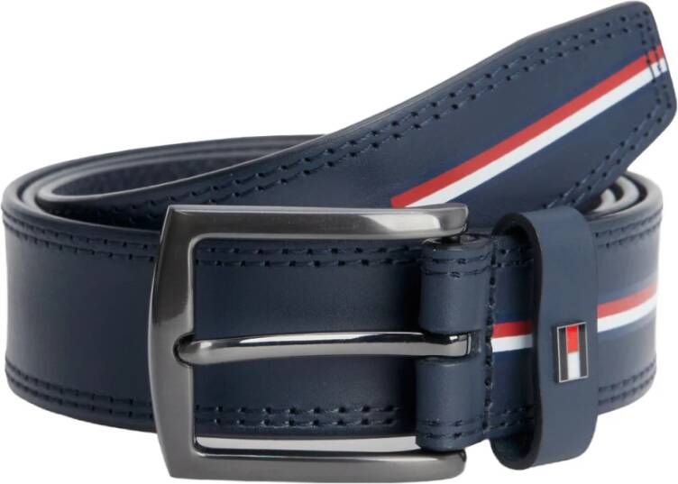 Tommy Hilfiger Gestreepte herenriem blauw herfst winter Blue Heren