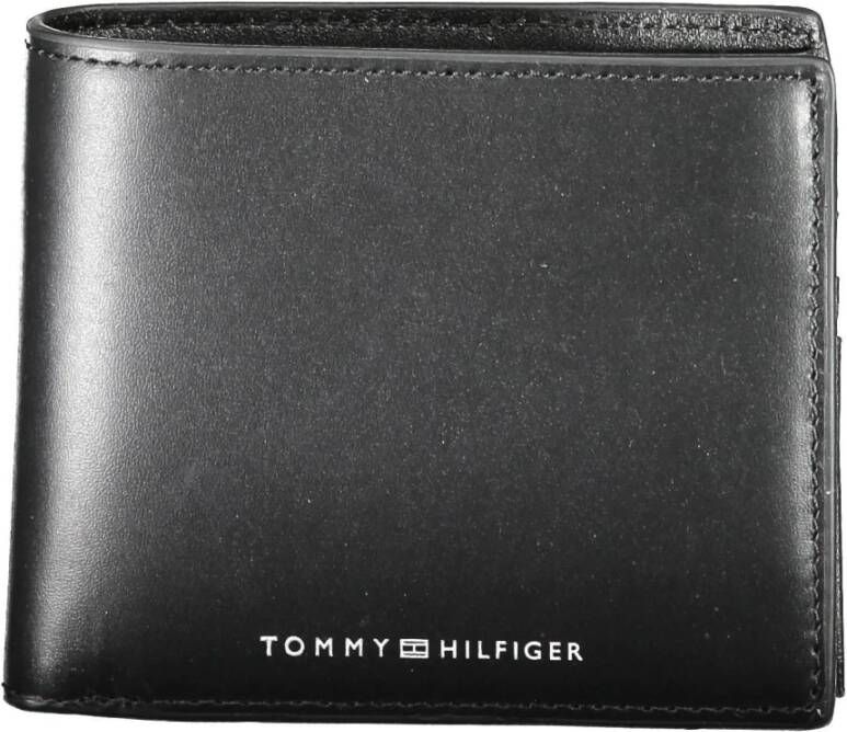 Tommy Hilfiger Black Leather Wallet Zwart Heren