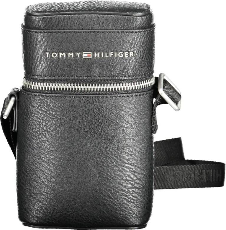 Tommy Hilfiger Black Polyurethane Shoulder Bag Zwart Heren