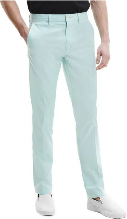 Tommy Hilfiger Katoenen broek met zichtbaar logo voor heren Blue Heren