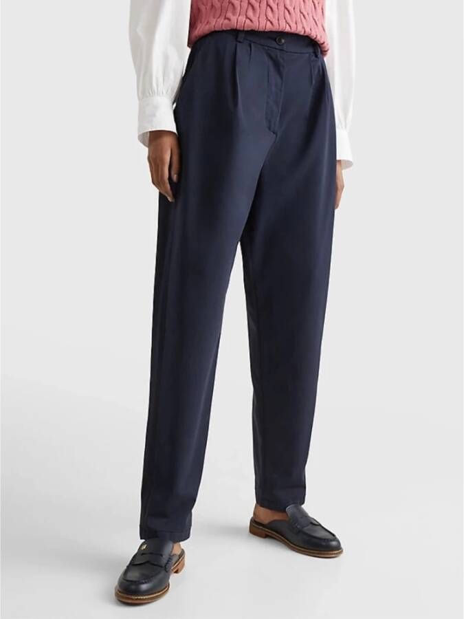 Tommy Hilfiger Dames Geplooide Tapered Broek met Sjaal Blue Dames
