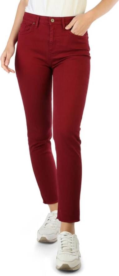 Tommy Hilfiger Slim Fit Jeans met knoopsluiting voor vrouwen Red Dames