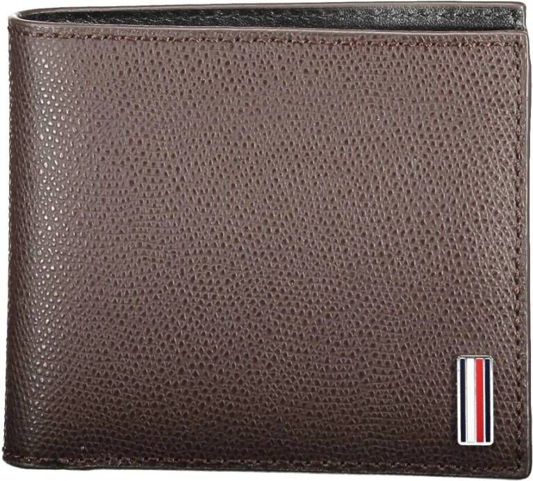 Tommy Hilfiger Bruine Herenportemonnee met Contrastdetails Brown Heren