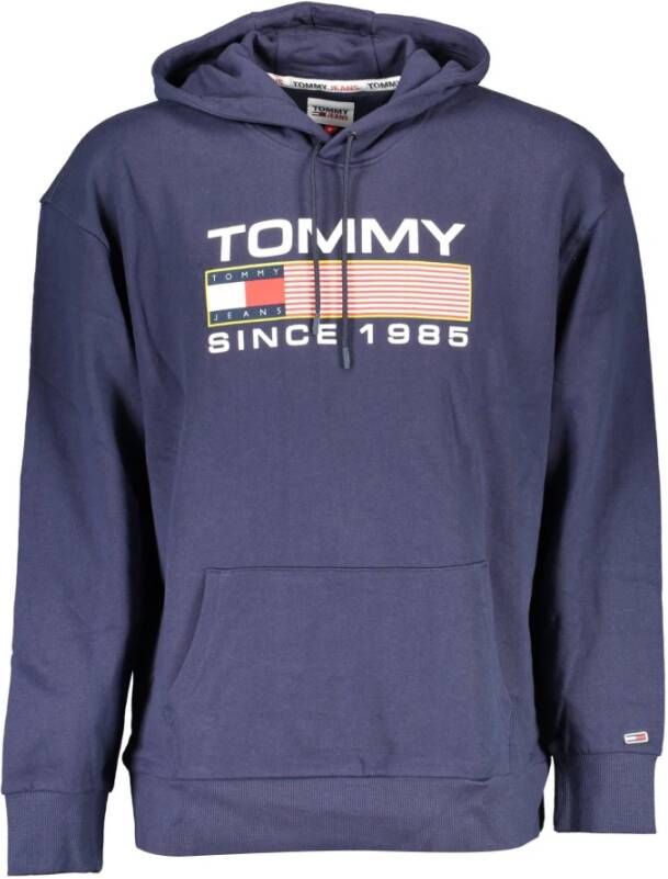 Tommy Hilfiger Katoenen Sweatshirt met Logo Print en Vaste Capuchon White Heren