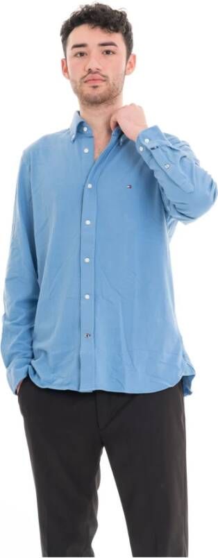 Tommy Hilfiger Garment Dyed Pique RF Overhemd Blue Heren