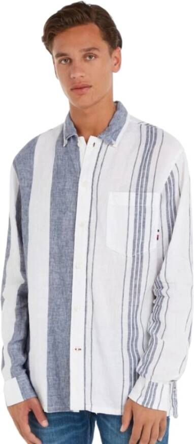 Tommy Hilfiger Regular fit linnen overhemd met streepmotief model 'BRETON'
