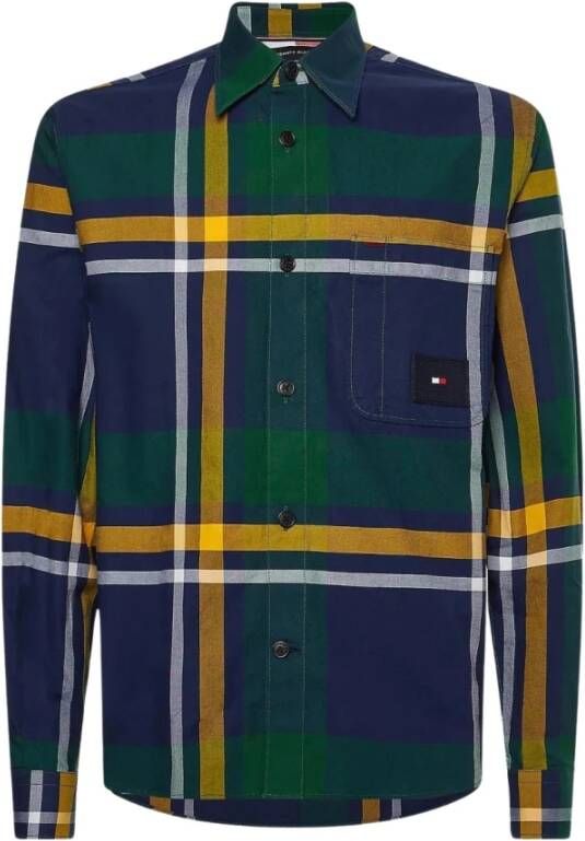 Tommy Hilfiger Heren Geruite Overhemd Regular Fit Blue Heren