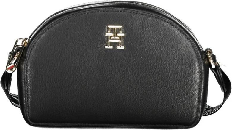Tommy Hilfiger Zwarte polyester handtas met verstelbare schouderband Black Dames