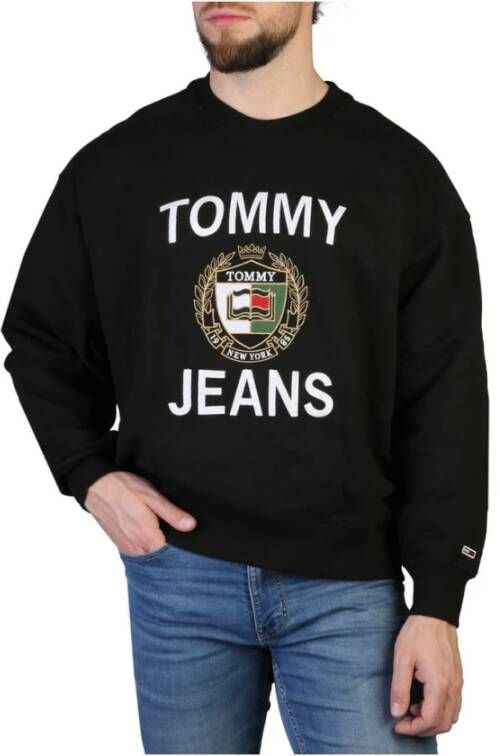 Tommy Hilfiger Katoenen Sweatshirt met Applicaties Black Heren