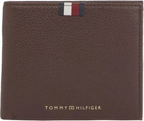 Tommy Hilfiger Donkerbruine Portemonnee met Kaartsleuven en Geldclip Bruin Heren