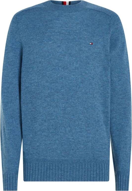 Tommy Hilfiger Blauwe Crewneck Sweater met Iconisch Detail Blue Heren