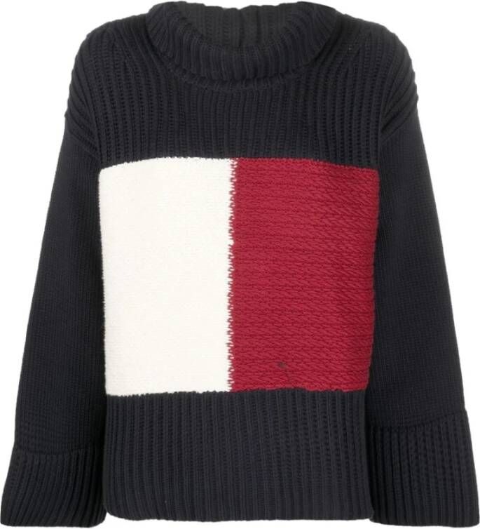 Tommy Hilfiger Flag Icon Sweater van TH Collection Blue Dames