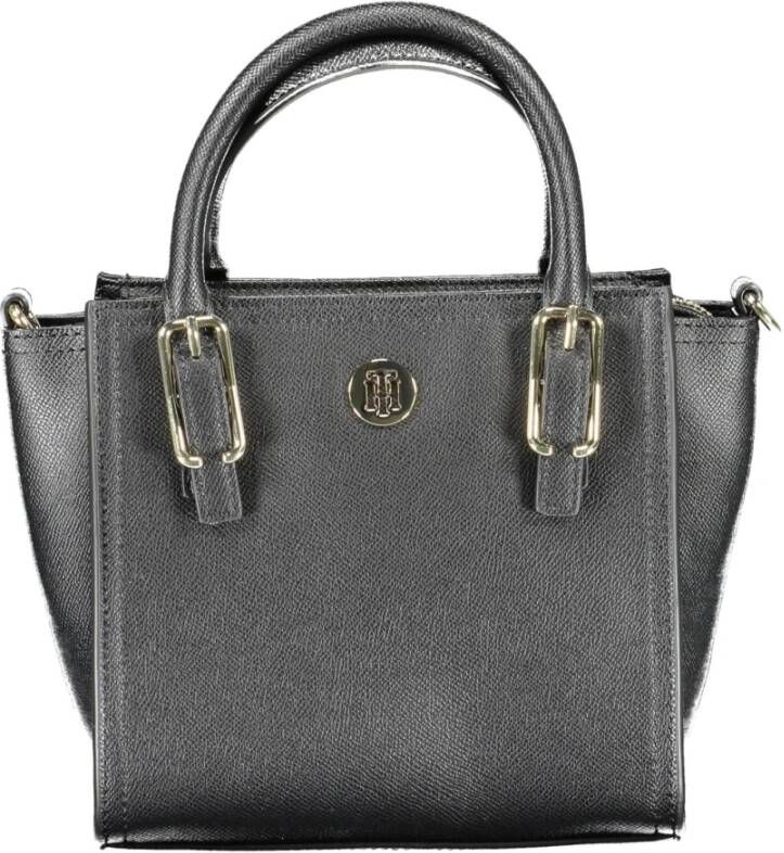 Tommy Hilfiger Zwarte dames tas met verstelbare band Black Dames