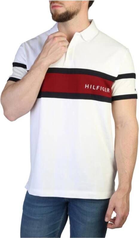 Tommy Hilfiger Heren Polo Shirt Lente Zomer Collectie Wit Heren