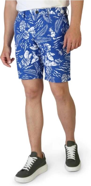 Tommy Hilfiger Bloemenprint Katoenen Shorts voor Mannen Blue Heren