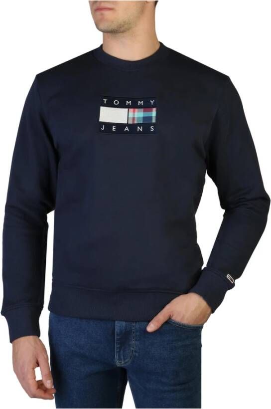 Tommy Hilfiger Heren Sweatshirt van Katoen Lange Mouwen Ronde Hals Blauw Heren