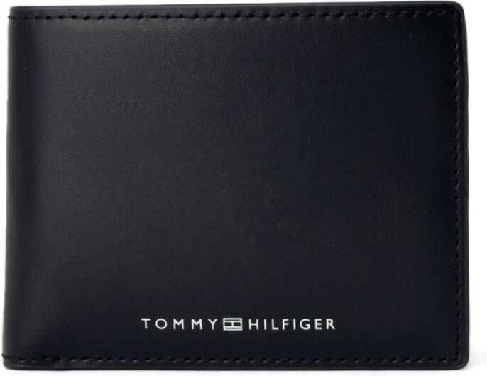 Tommy Hilfiger Portemonnee Lederen portemonnee met dubbele tussenruimte en bedrukt logo