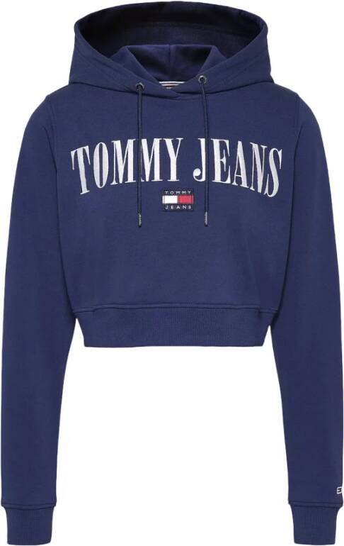 Tommy Jeans Cropped hoodie met labelstitching