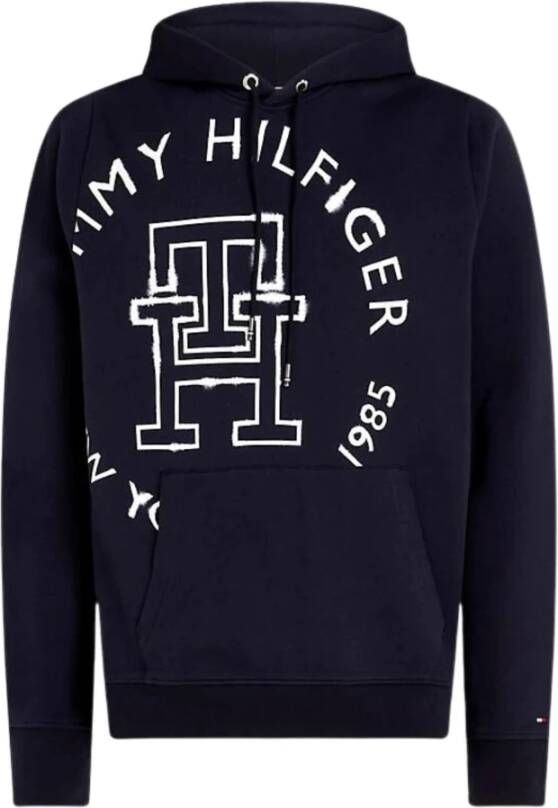 Tommy Hilfiger Heren Sweatshirt met vervaagde print Blue Heren