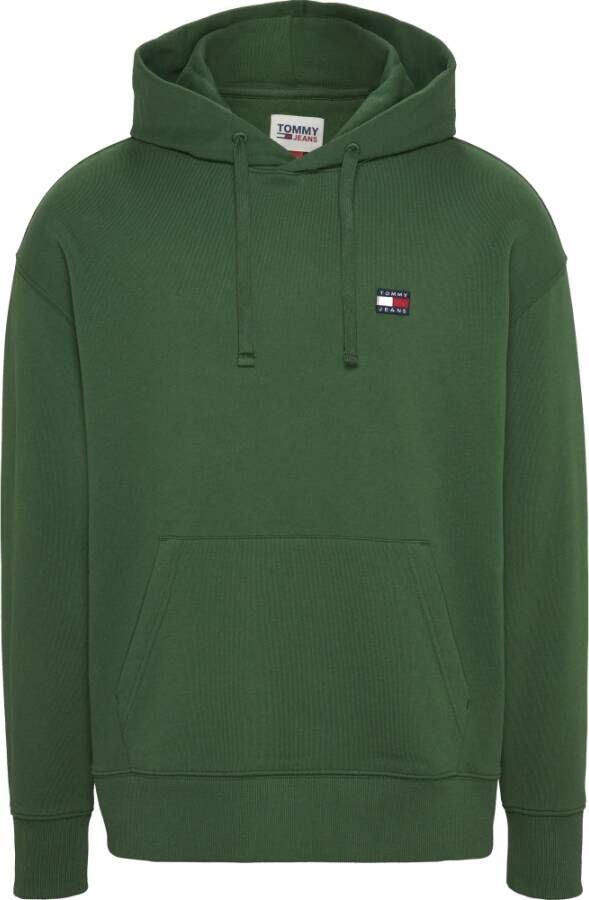 Tommy Jeans Groene effen hoodie met capuchon Green Heren