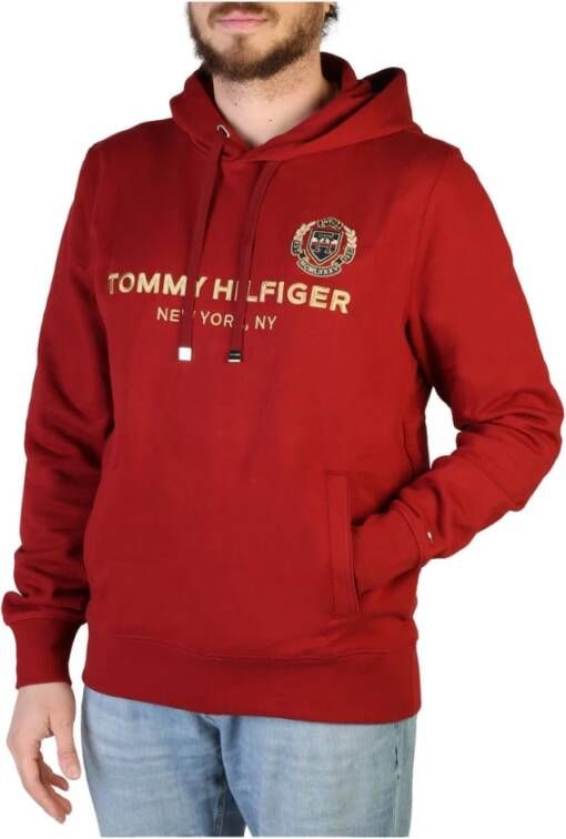 Tommy Hilfiger Katoenen Sweatshirt met Vaste Capuchon Red Heren