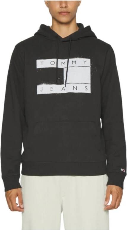 Tommy Hilfiger Tjm Reg Flag Spray Tommy Jeans Sweatshirt Black Heren