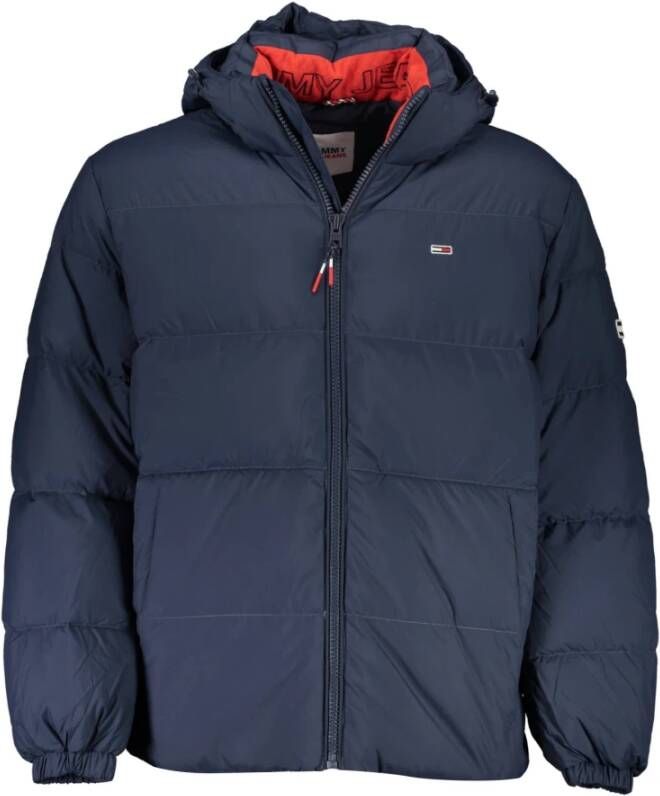 TOMMY JEANS Donsjack TJM ESSENTIAL DOWN JACKET met koord en stoppertjes aan de capuchon