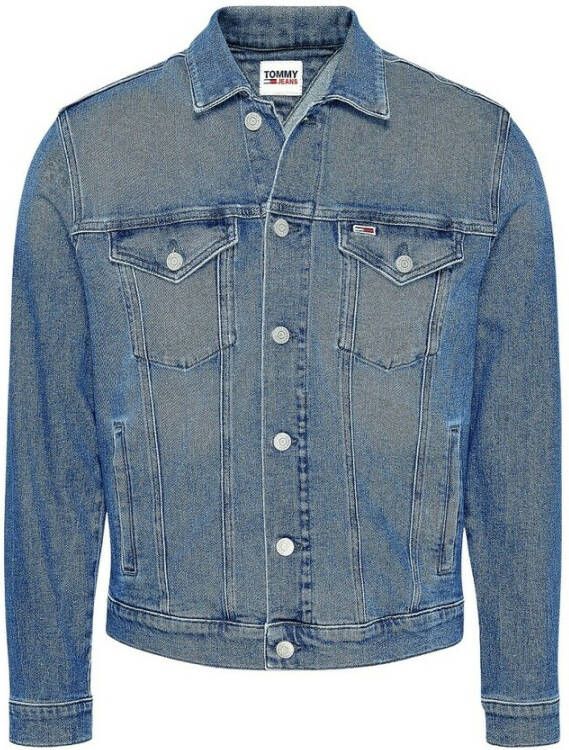 Tommy Hilfiger Blauwe Katoenen Denim Jack met Logo Blue Heren