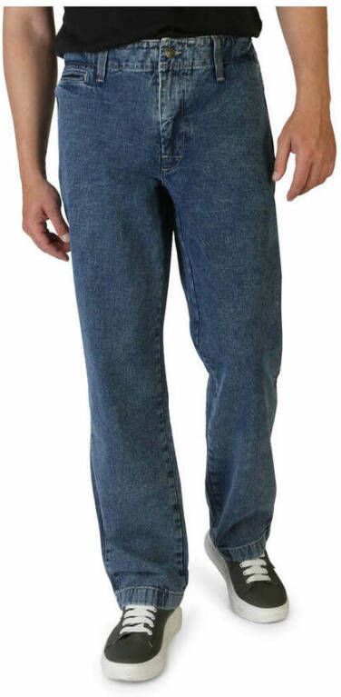 Tommy Hilfiger Heren Regular Fit Katoenen Jeans met Zichtbaar Logo Blue Heren