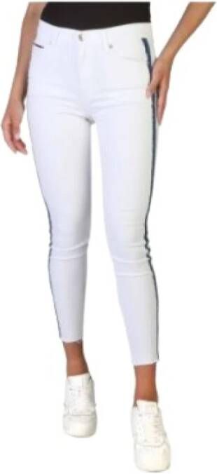 Tommy Hilfiger Logo Skinny Jeans met ritssluiting voor dames White Dames