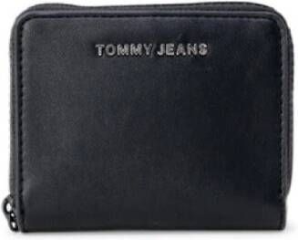 Tommy Jeans Zwarte portemonnee met ritssluiting voor vrouwen Black Dames
