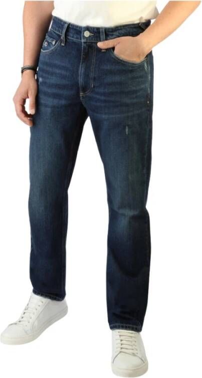 Tommy Hilfiger Heren Slim Fit Jeans in effen kleur Blue Heren