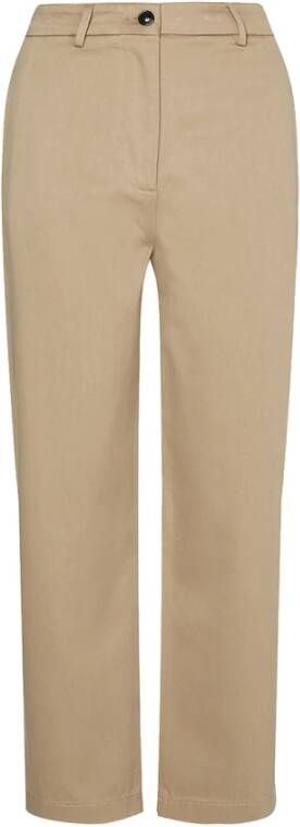 Tommy Hilfiger Leather Trousers Beige Dames