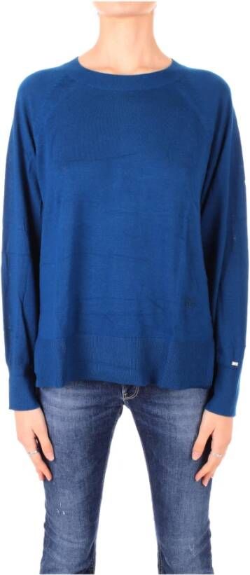 Tommy Hilfiger Logo Front Sweaters voor vrouwen Blauw Dames