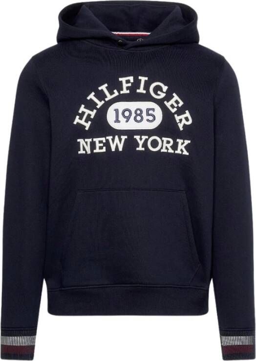 Tommy Hilfiger Logo Hoodie Blauw Heren