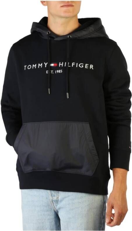 Tommy Hilfiger Heren Katoenmix Sweatshirt met Vaste Capuchon Blue Heren