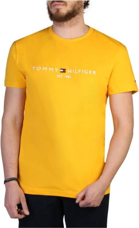 Tommy Hilfiger Men's T-shirt Geel Heren