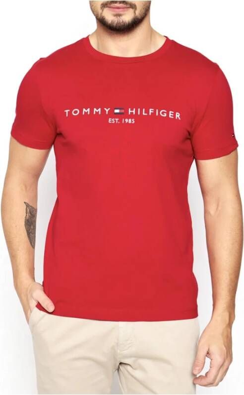 Tommy Hilfiger Men's T-shirt Rood Heren