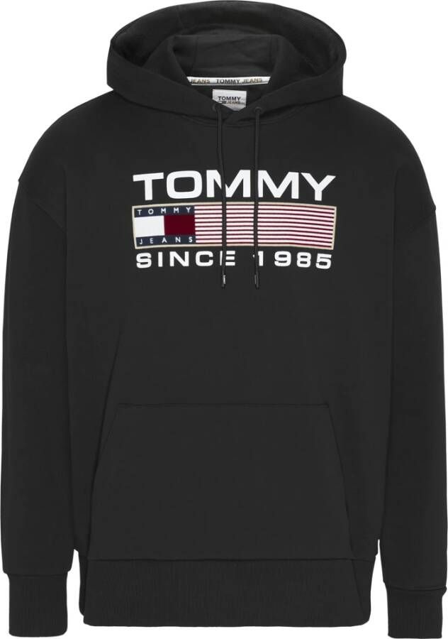 Tommy Hilfiger Katoenen Sweatshirt met Logo Print en Vaste Capuchon White Heren