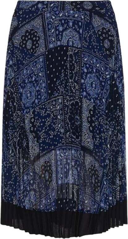 Tommy Hilfiger Ontspannen Geplooide Midi Rok ww0ww34535 0GY Blue Dames